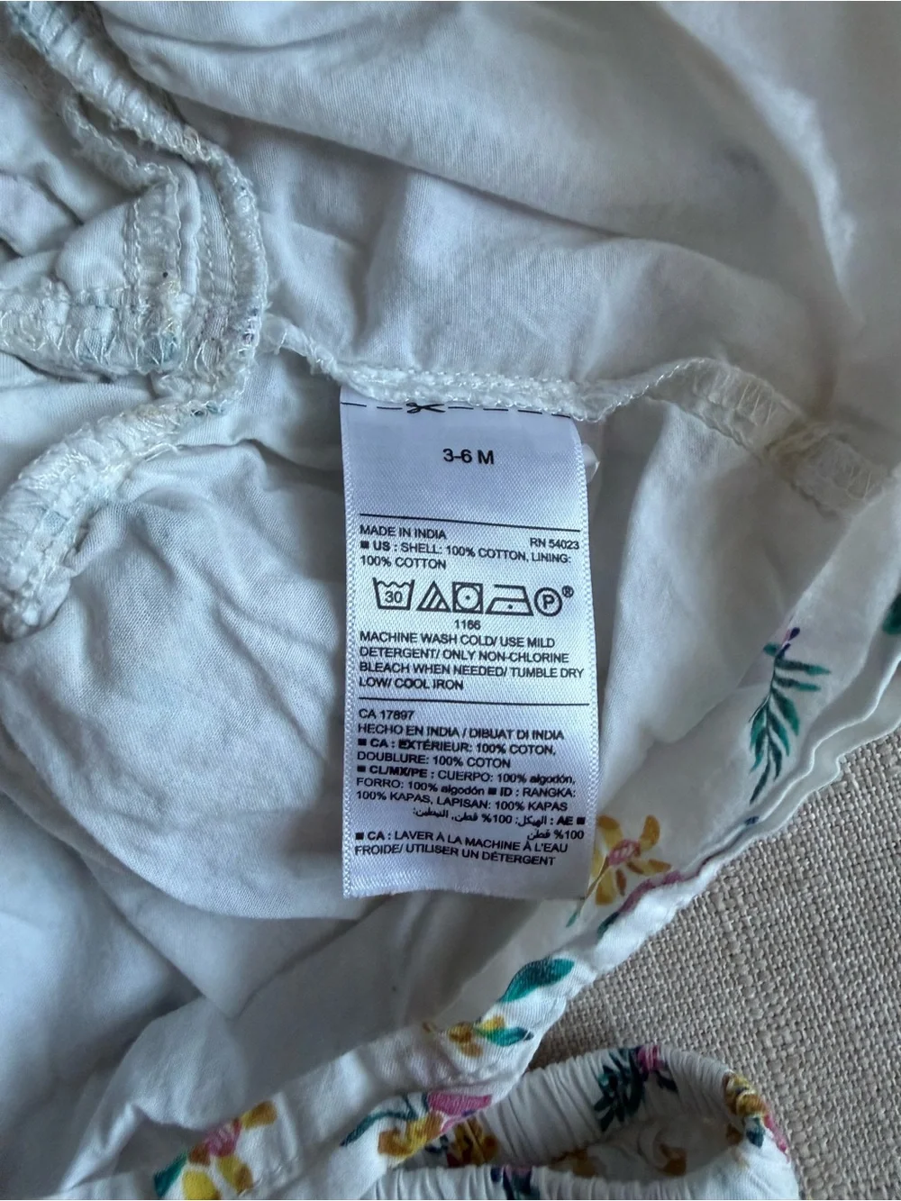 Old Navy Cream Floral Diaper Cover Set with Pink & Yellow Flowers
